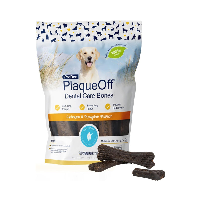 ProDen PlaqueOff 13 Dental Bones for Medium & Large Dogs (Chicken & Pumpkin) - Pack Of 2