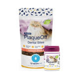 ProDen PlaqueOff Dental Bites Cat 60 g For Cats Bad Breath, Plaque, Tartar Brown (Bundle - Cat Bites & Powder)