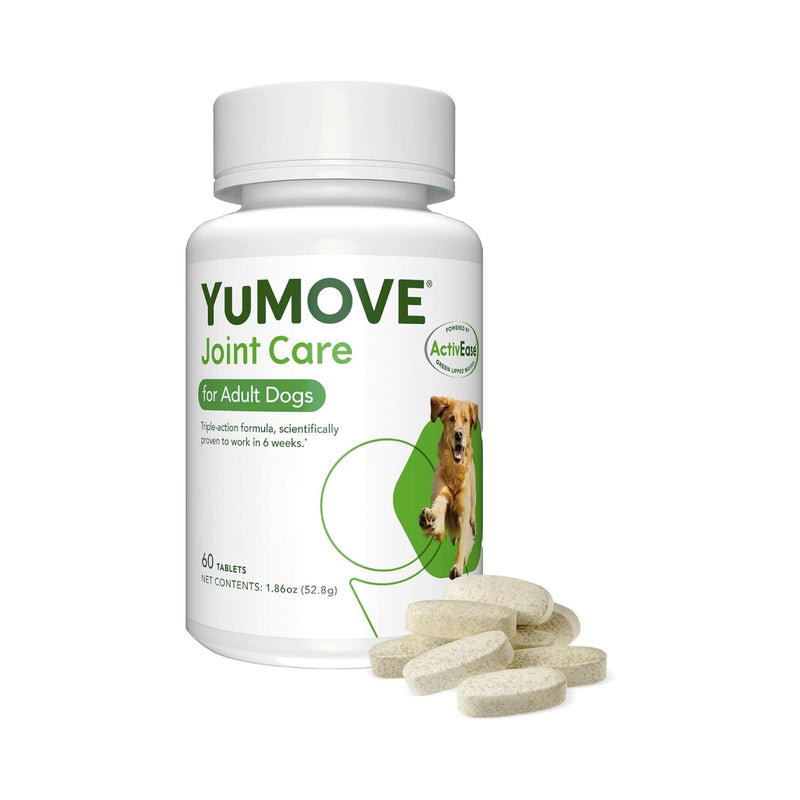 YuMOVE Adult Dog Joint Supplement - 60 Tablets for Dogs Aged 6-8 - Essential Hip & Joint Aid for Dogs with Glucosamine, Chondroitin, ActivEase Green Lipped Mussel, High Strength for Joint Care