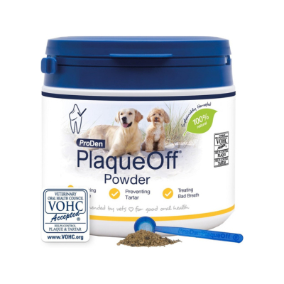 ProDen PlaqueOff Powder for Dogs & Cats, Tartar & Bad Breath Remover with 100% Natural Teeth Plaque Remover 420 g
